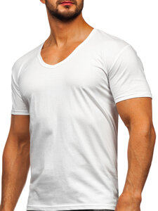 Homme T-shirt uni col V Blanc Bolf 9002-3P 3 PACK