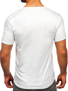 Homme T-shirt uni col V Blanc Bolf 9002-3P 3 PACK