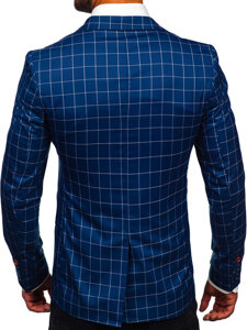 Homme Veste à carreaux Bleu Bolf 001