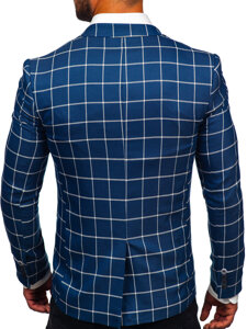 Homme Veste à carreaux Bleu Bolf 003