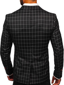 Homme Veste à carreaux Noir Bolf 001