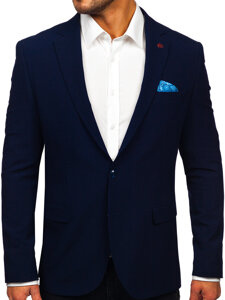 Homme Veste casual Bleu foncé Bolf 026