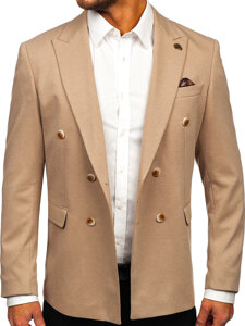 Homme Veste casual à double boutonnage Beige Bolf 001