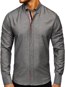 La chemise à motifs avec les manches longues pour homme graphite Bolf 8843