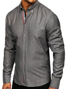 La chemise à motifs avec les manches longues pour homme graphite Bolf 8843