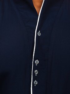 La chemise avec les manches longues pour homme bleue foncée Bolf 5720