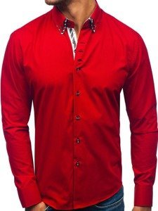 La chemise avec les manches longues pour homme rouge Bolf 3762