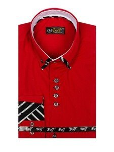 La chemise avec les manches longues pour homme rouge Bolf 3762