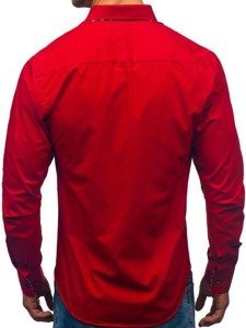 La chemise avec les manches longues pour homme rouge Bolf 3762