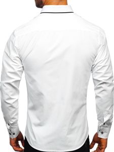 La chemise élégante avec les manches longues pour homme blanc Bolf 2767-1