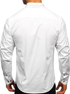 La chemise élégante avec les manches longues pour homme blanc Bolf 6964