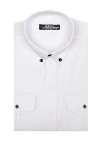 La chemise élégante avec les manches longues pour homme blanche Bolf 0780