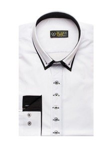 La chemise élégante avec les manches longues pour homme blanche Bolf 3708