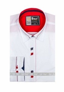 La chemise élégante avec les manches longues pour homme blanche Bolf 5826