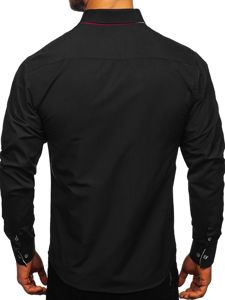 La chemise élégante avec les manches longues pour homme noir Bolf 2767-1