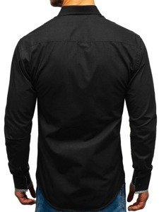 La chemise élégante avec les manches longues pour homme noire Bolf 2701-1