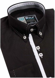 La chemise élégante avec les manches longues pour homme noire Bolf 5814