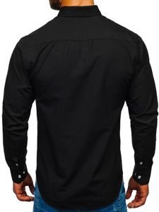 La chemise élégante avec les manches longues pour homme noire Bolf 6920