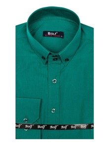 La chemise élégante verte pour homme avec les manches longues Bolf 5821-1