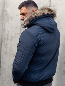 Le blouson d'hiver pour homme bleu foncé Bolf 2019