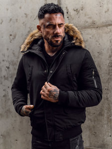 Le blouson d'hiver pour homme noir Bolf 2019