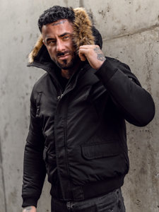 Le blouson d'hiver pour homme noir Bolf 2019