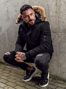 Le blouson d'hiver pour homme noir Bolf 2019