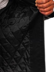 Le blouson en cuir pour homme noir Bolf 1108