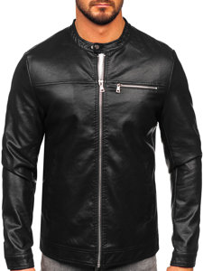 Le blouson en cuir pour homme noir Bolf 11Z8025