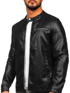 Le blouson en cuir pour homme noir Bolf 11Z8025