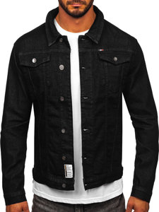 Le blouson en jean pour homme noir Bolf MJ510N