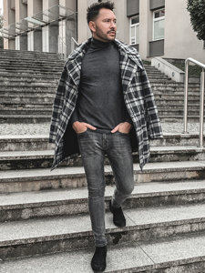 Le manteau d'hiver pour homme gris Bolf 1115