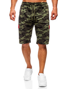 Le pantalon court de sport camo pour homme kaki Bolf HW2636