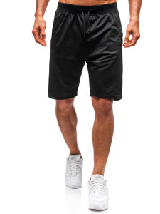 Le pantalon court de sport pour homme noir Bolf DK01