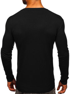 Le pull à col V pour homme noir Bolf MMB601