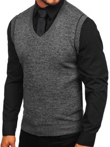 Le pull sans manches pour homme noir Bolf 8121