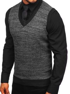 Le pull sans manches pour homme noir Bolf 8131