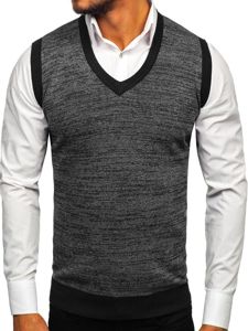 Le pull sans manches pour homme noir Bolf 8131