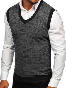 Le pull sans manches pour homme noir Bolf 8131