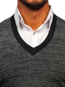 Le pull sans manches pour homme noir Bolf 8131