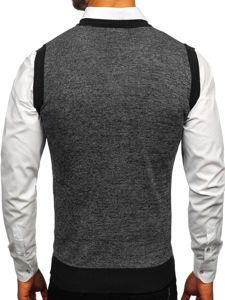 Le pull sans manches pour homme noir Bolf 8131