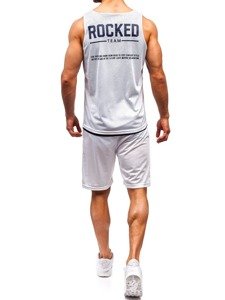 Le set pour homme le t-shirt + le pantalon Bolf blanc 100780