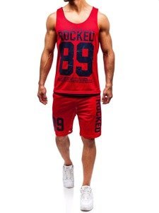 Le set pour homme le t-shirt + le pantalon Bolf rouge 100780