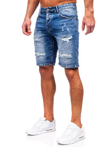 Le short en jean pour homme bleu foncé Bolf RJ952