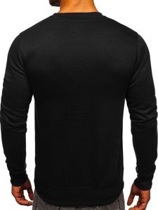 Le sweat-shirt sans capuche pour homme noir Bolf BO-01