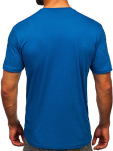 Le t-shirt imprimé pour homme bleu Bolf 14204