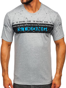 Le t-shirt imprimé pour homme gris Bolf 14204