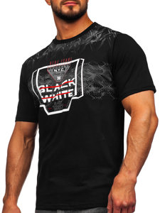 Le t-shirt imprimé pour homme noir Bolf 14207