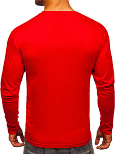 Le t-shirt manches longues imprimé pour homme rouge Bolf 1219