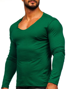 Le t-shirt manches longues sans imprimé pour homme vert Bolf 547